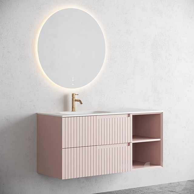 Fiora synergy vanity unit set 2 3d