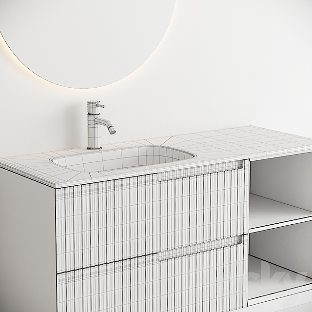 Fiora synergy vanity unit set 2 3dskyfree