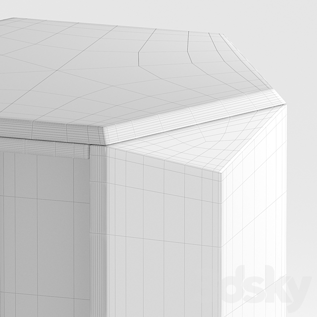 Profile Hexagon Chairside Table 3DSMax File - thumbnail 4