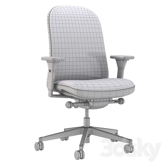 LINO Office Swivel chair with armrests by Herman Miller 3DSMax File - thumbnail 5