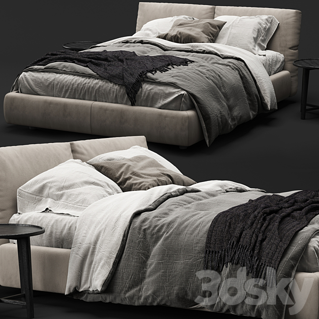 Flexform Newbridge Soft Bed 3d