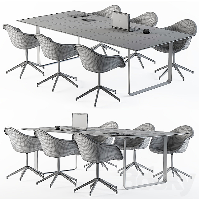 Conference Table with Chair Loft 3DSMax File - thumbnail 2