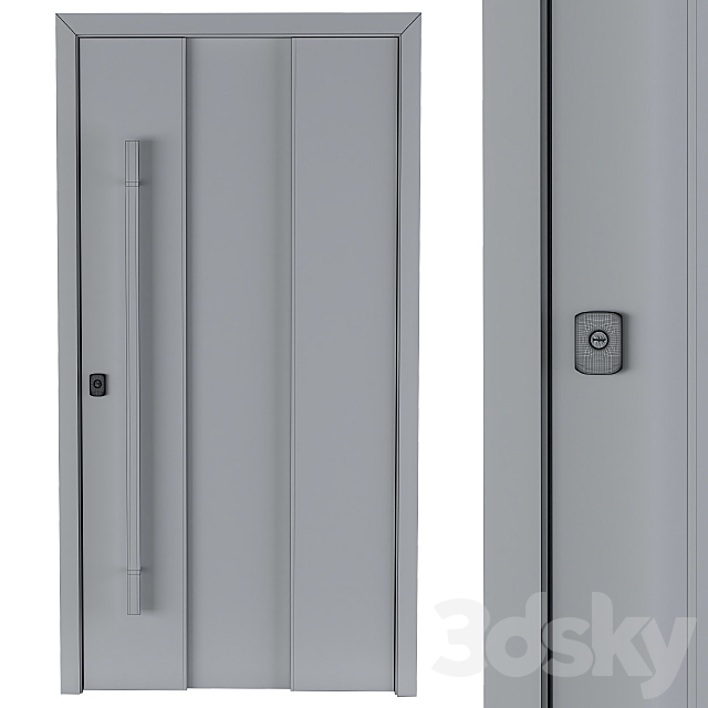 Door Wooden and Glass 3dsky