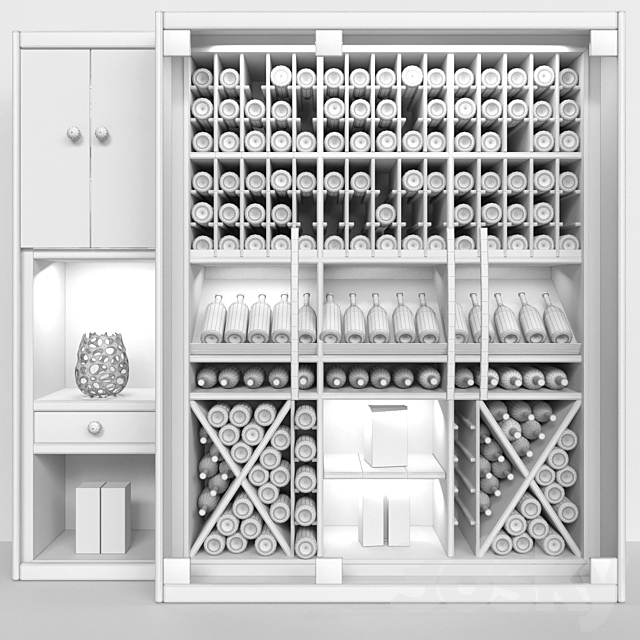 Wine shop. Wine. alcohol 3d