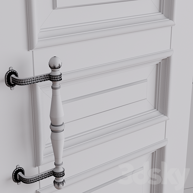 Classical door 3DS Max Model - thumbnail 3