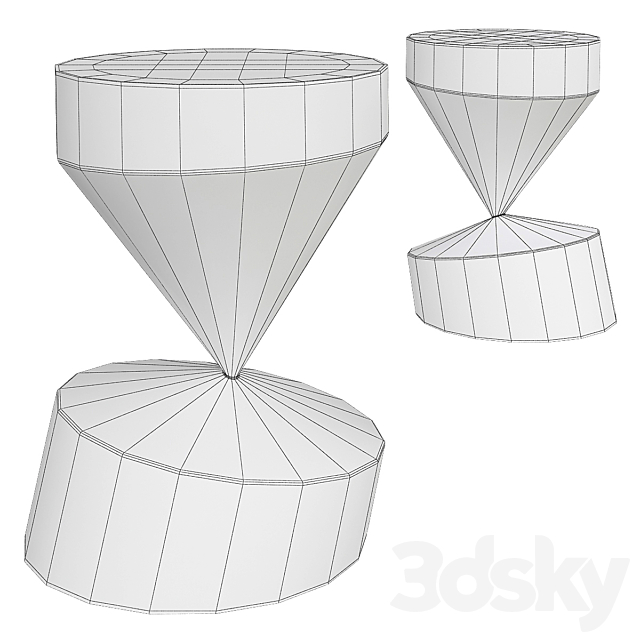 SET OF TWO THE WHIRLING TWINS COFFEE TABLES 3DSMax File - thumbnail 2