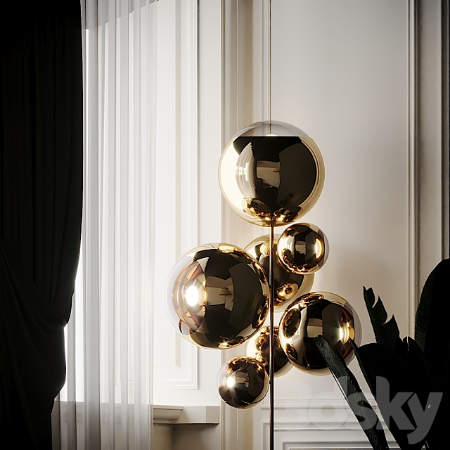 Mirror Ball Gold Stand Chandelier by Tom Dixon 3DSMax File - thumbnail 4