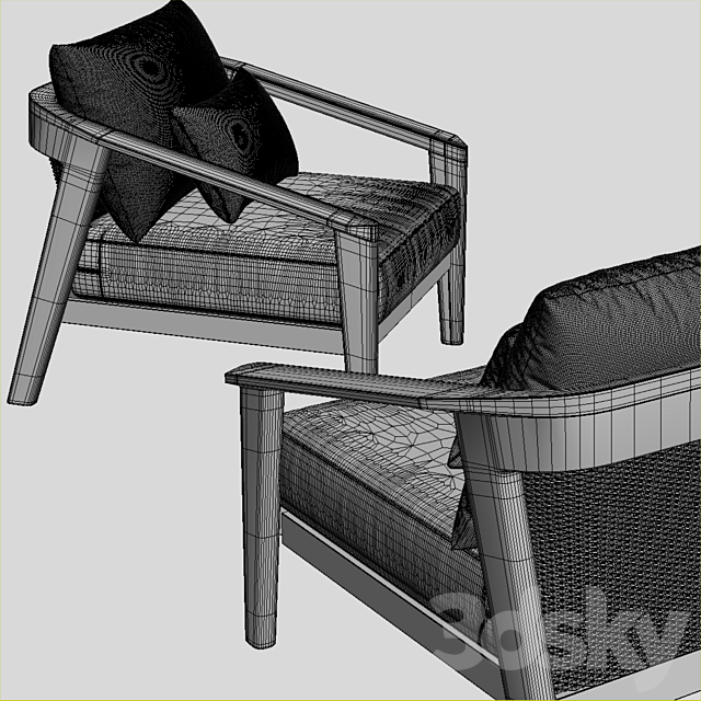 MALTA TEAK LOUNGE CHAIR 3DS Max Model - thumbnail 3