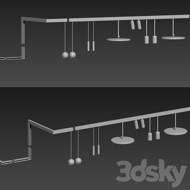 Custom Suspensions Modules Ceiling Track Light 03 3d