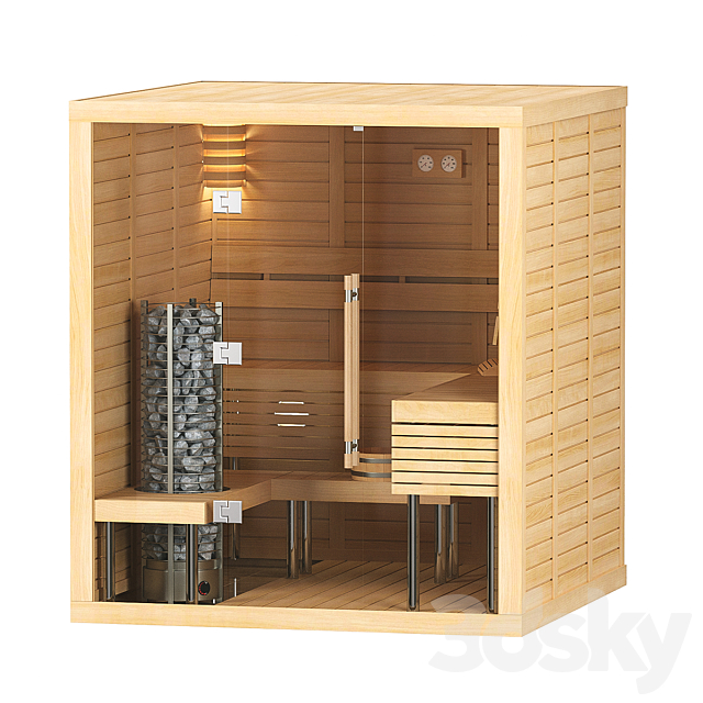 Finnish sauna Sawo Glass Front 3DSMax File - thumbnail 1