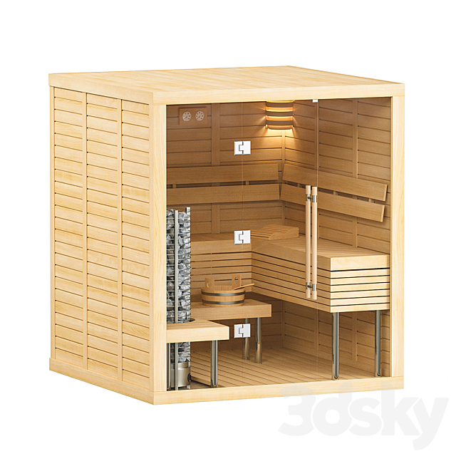 Finnish sauna Sawo Glass Front 3DSMax File - thumbnail 2