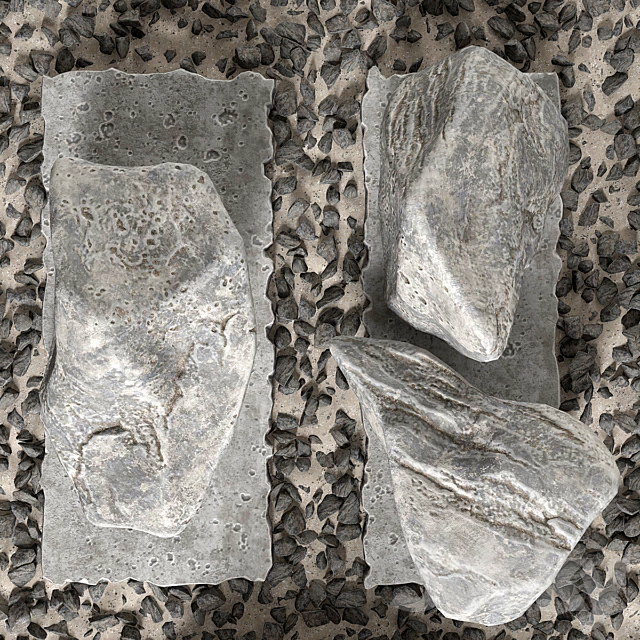 Slab tile gravel monument n1 _ Square with stones monument 3DSMax File - thumbnail 4