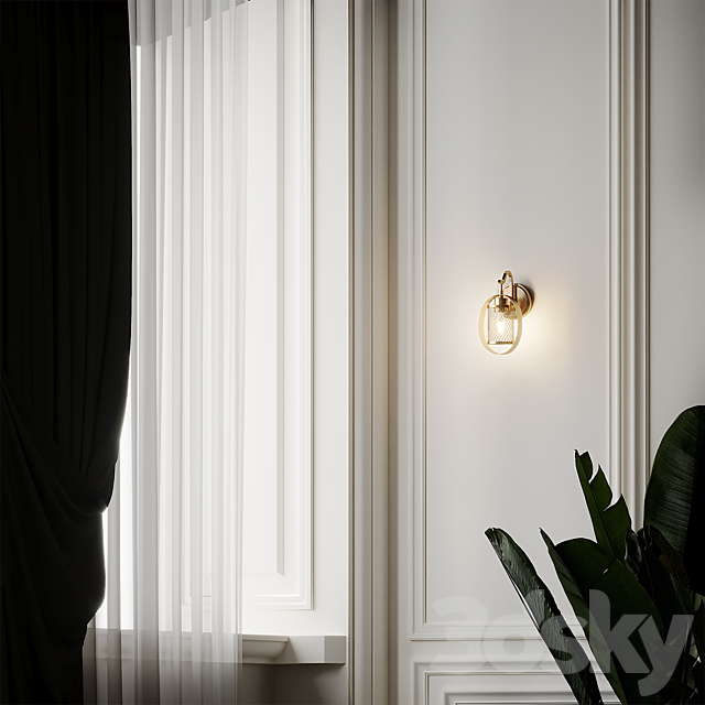 Salyers 1-Light Armed Sconce by Wrought Studio 3DSMax File - thumbnail 3
