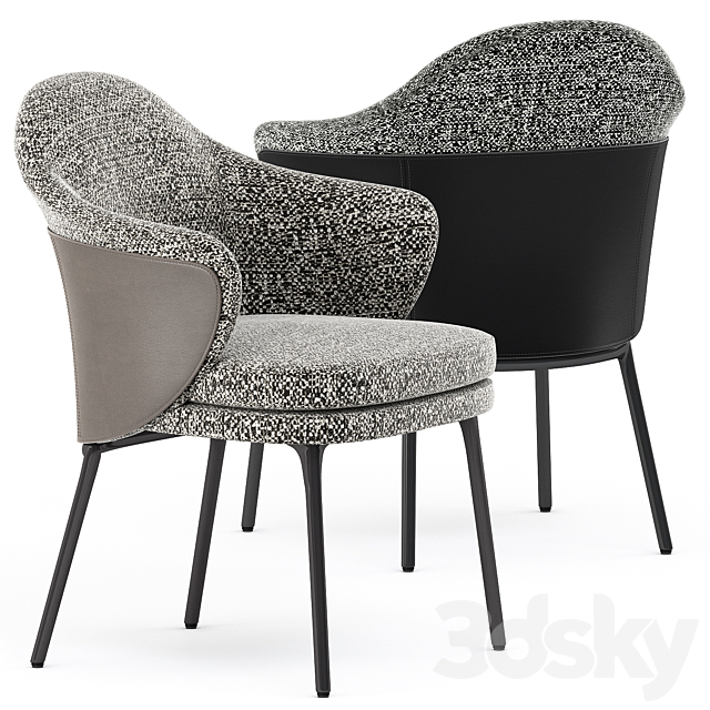 ANGIE CHAIR and MORGAN Table by Minotti 3dsky