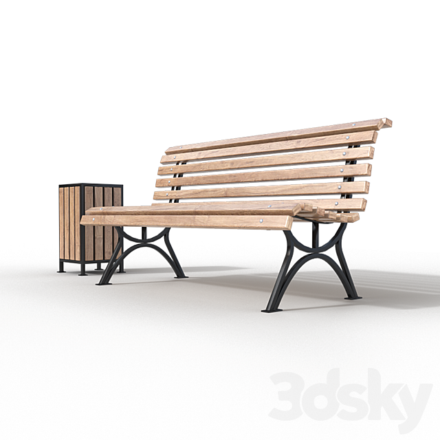 benches and urns 3DS Max Model - thumbnail 4