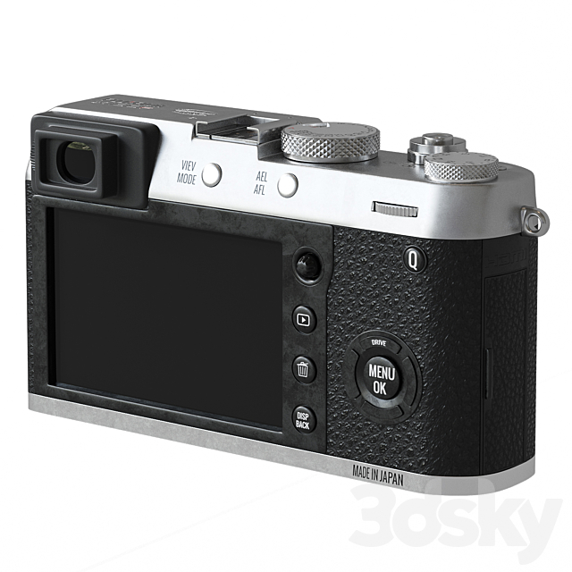 Compact Premium Fujifilm X100F Silver Camera 3DSMax File - thumbnail 2