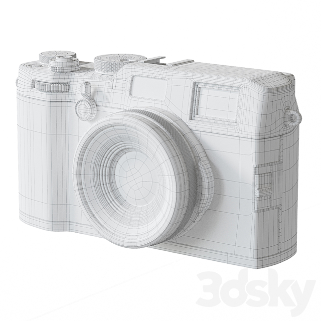 Compact Premium Fujifilm X100F Silver Camera 3DSMax File - thumbnail 5