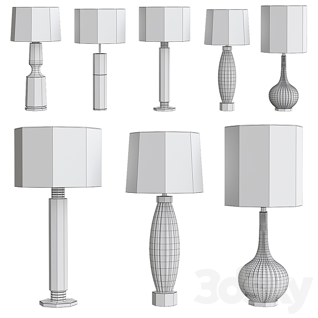 Table lamp collections 3d