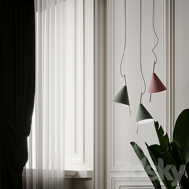 Nordic Modern Minimalist Foyer Pendant 3d