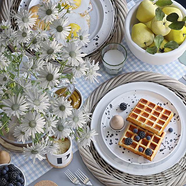 Table setting 36. Breakfast - 3 3d