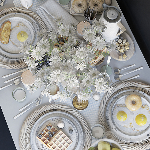 Table setting 36. Breakfast - 3 3dsky
