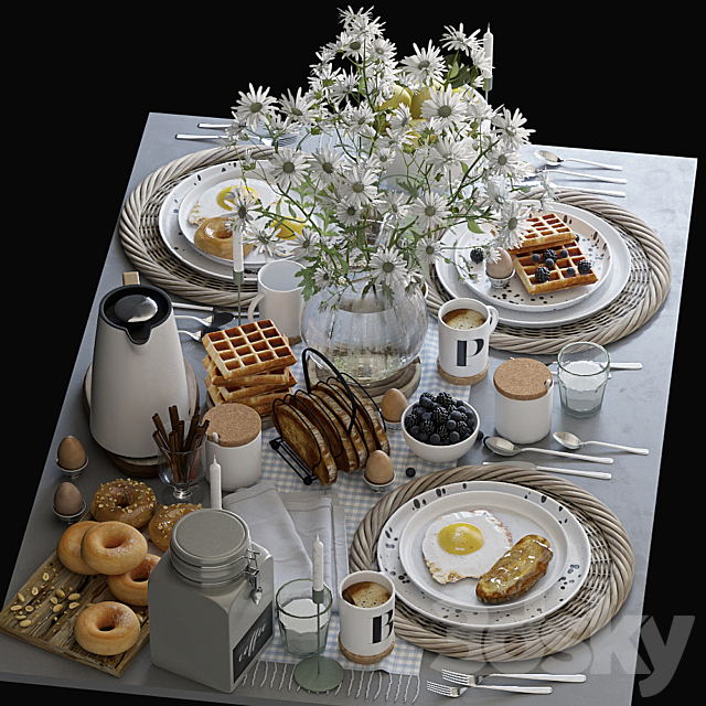Table setting 36. Breakfast - 3 3dskyfree