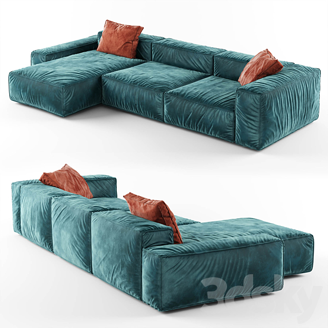 Modern Modular Corner Sofa 02 3DSMax File - thumbnail 2