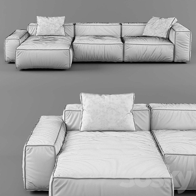 Modern Modular Corner Sofa 02 3DSMax File - thumbnail 3