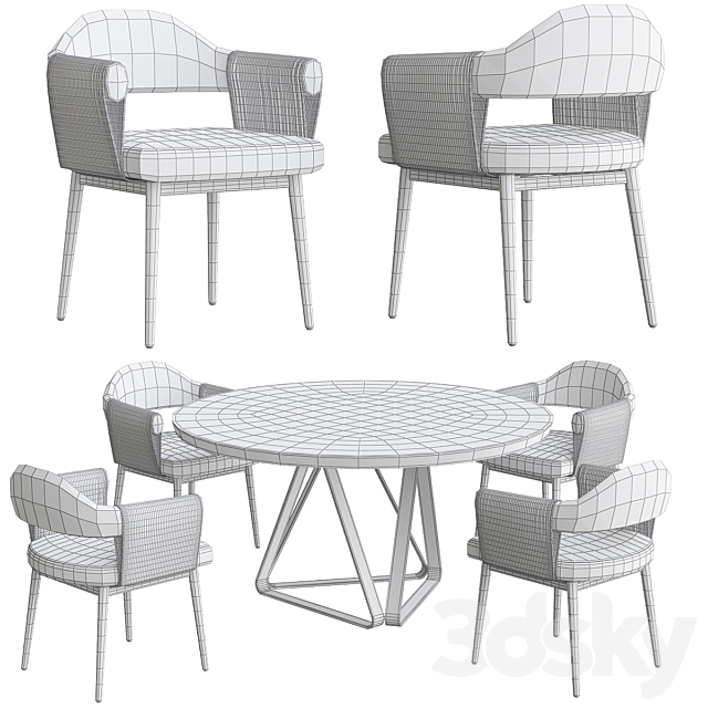Table and chair Trussardi Casa Larzia 3DSMax File - thumbnail 2