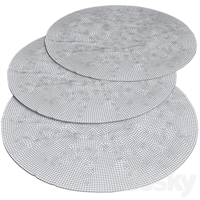Circle rugs 3d