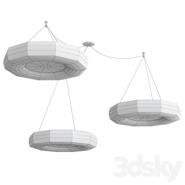 Ensemble of Marshmallow Ceiling Lamps Royal Stranger 3DSMax File - thumbnail 2
