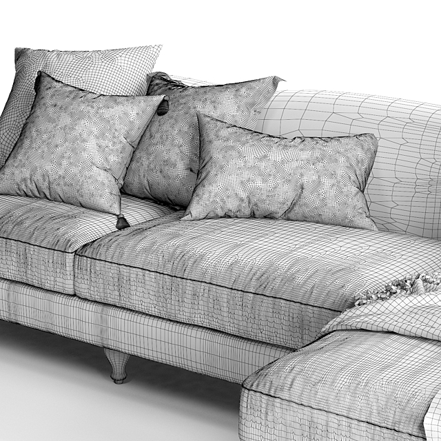 Rose Fabric Sofa Chaise 3dskyfree