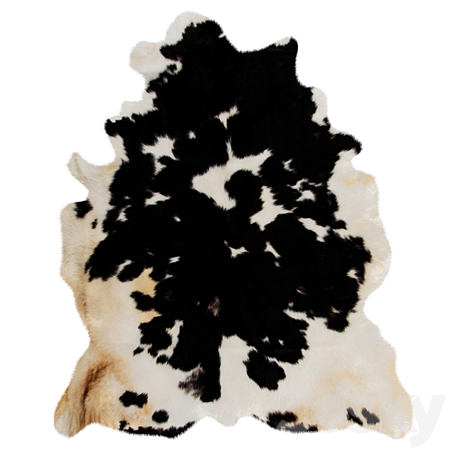 Black And White Skin Cow Rug 3DSMax File - thumbnail 1