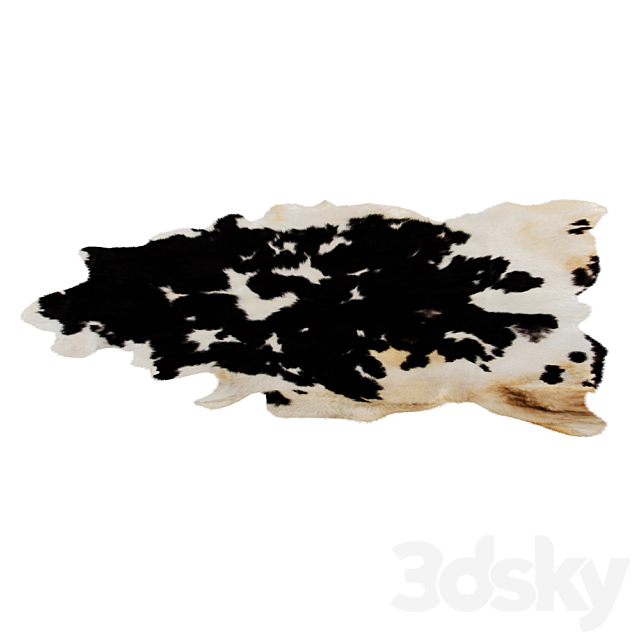 Black And White Skin Cow Rug 3DSMax File - thumbnail 3