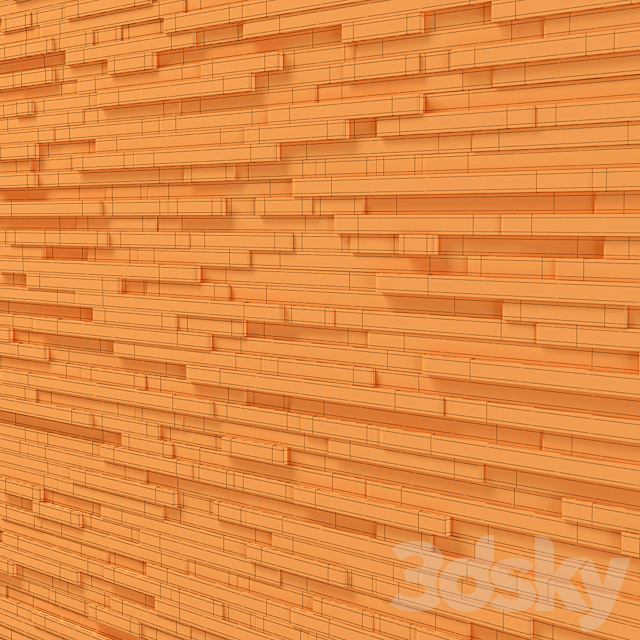 Wall wood long rail n1 3DSMax File - thumbnail 5
