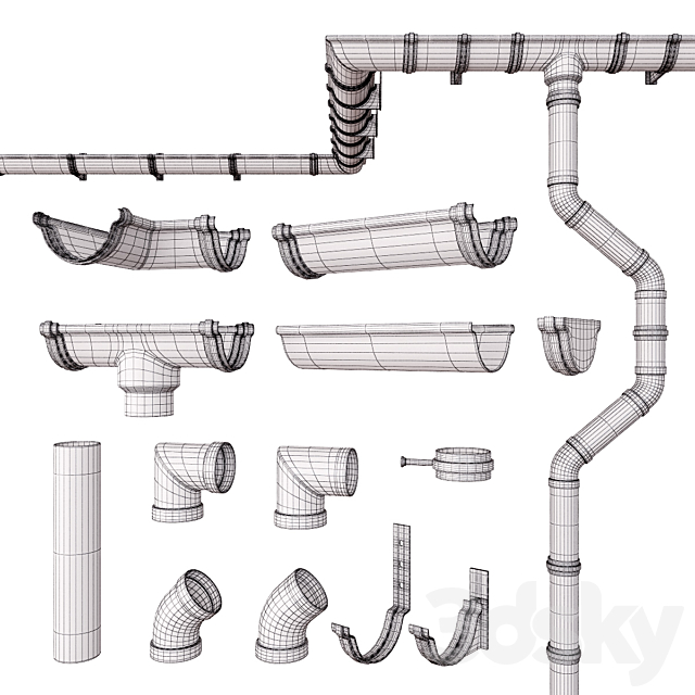 Gutter system 3dskyfree