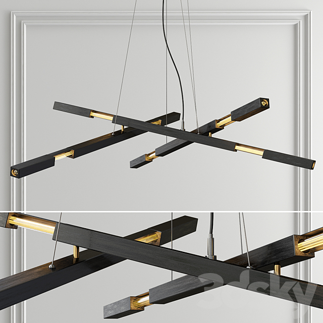 Brass System Chandelier - 3 type 3dsky