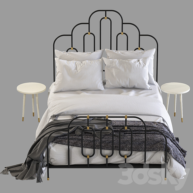 Bed Anthropologie art deco bed 3DSMax File - thumbnail 2