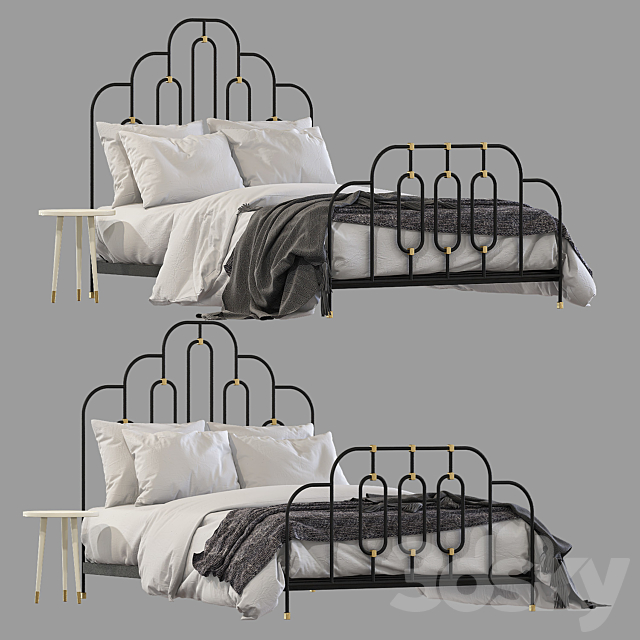 Bed Anthropologie art deco bed 3DSMax File - thumbnail 3