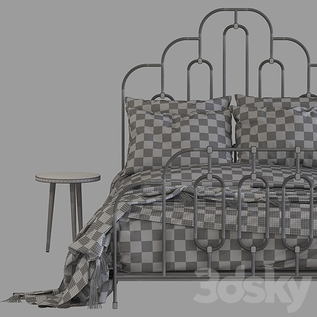 Bed Anthropologie art deco bed 3DSMax File - thumbnail 5