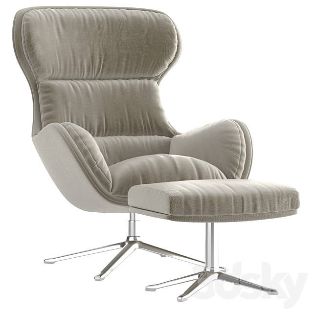 Boconcept – Reno chair + Reno footstool 3DSMax File - thumbnail 3