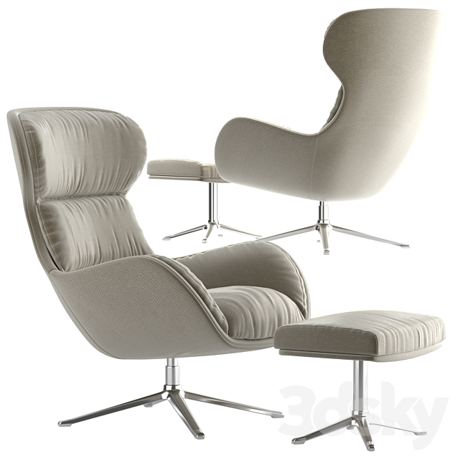 Boconcept – Reno chair + Reno footstool 3DSMax File - thumbnail 4