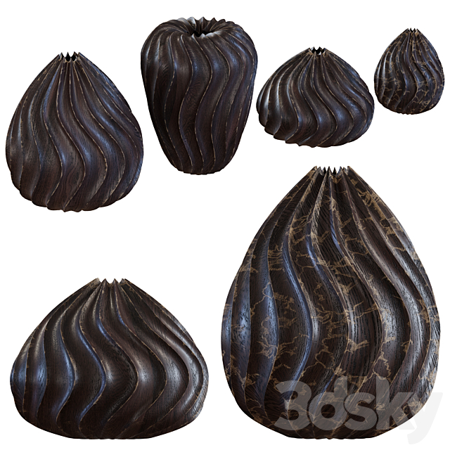 Accessories – Wooden Vases 3DSMax File - thumbnail 2