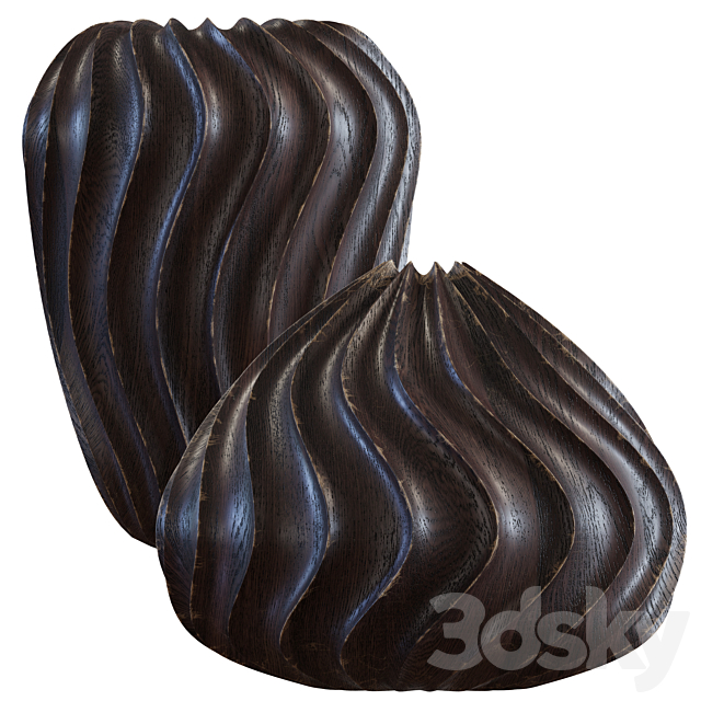 Accessories – Wooden Vases 3DSMax File - thumbnail 4