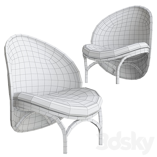 TON Lounge Chair Chips 3DSMax File - thumbnail 2