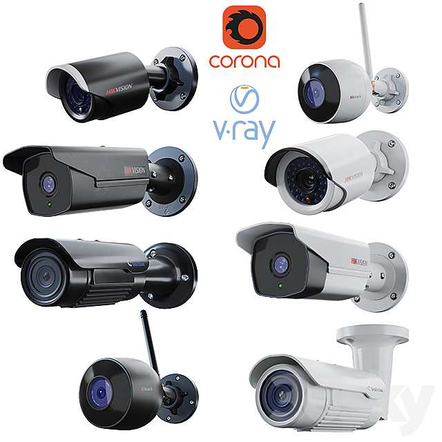 CCTV Cameras_hikvision_geovision_CCTV Pack 01 3DSMax File - thumbnail 1