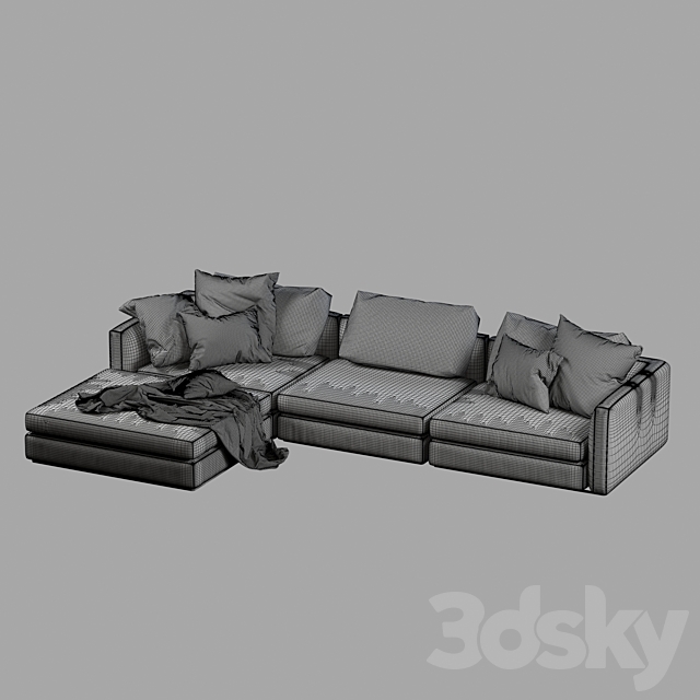 Milo Modular Sectional 3d