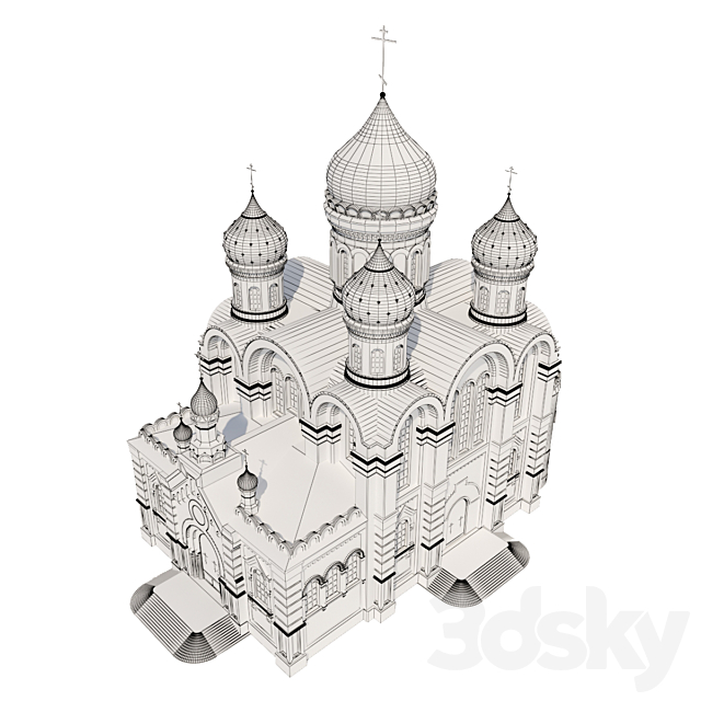 Transfiguration Cathedral. St. Nicholas Ugreshsky Monastery 3dsky