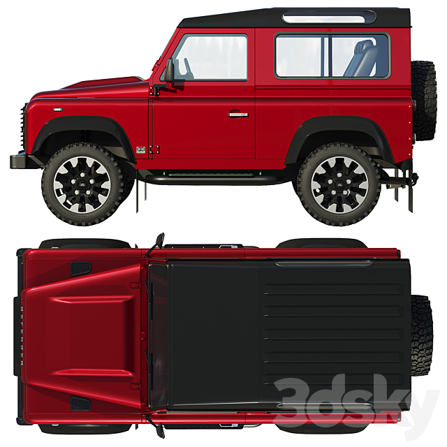 Land Rover Defender Works V8 3DSMax File - thumbnail 4