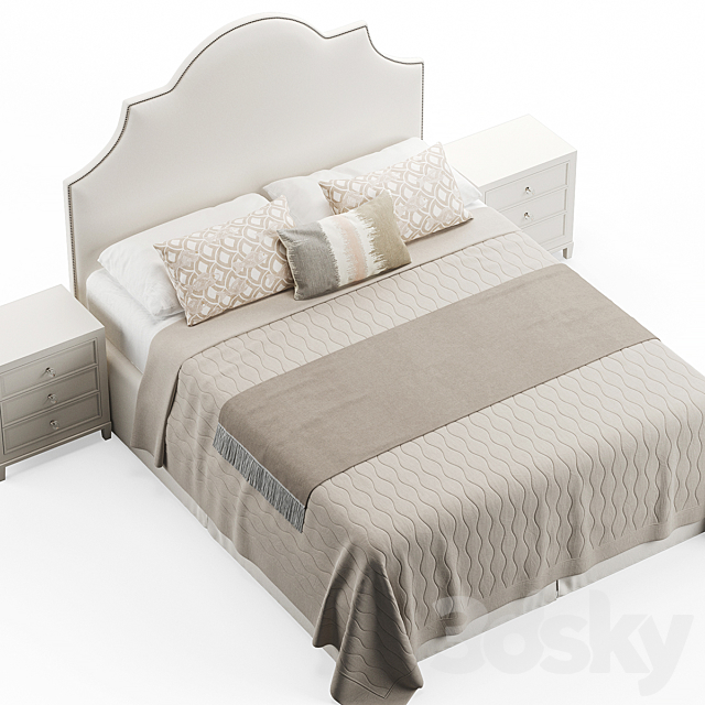 Rowe Bedroom King Headboard Bed 3DSMax File - thumbnail 3